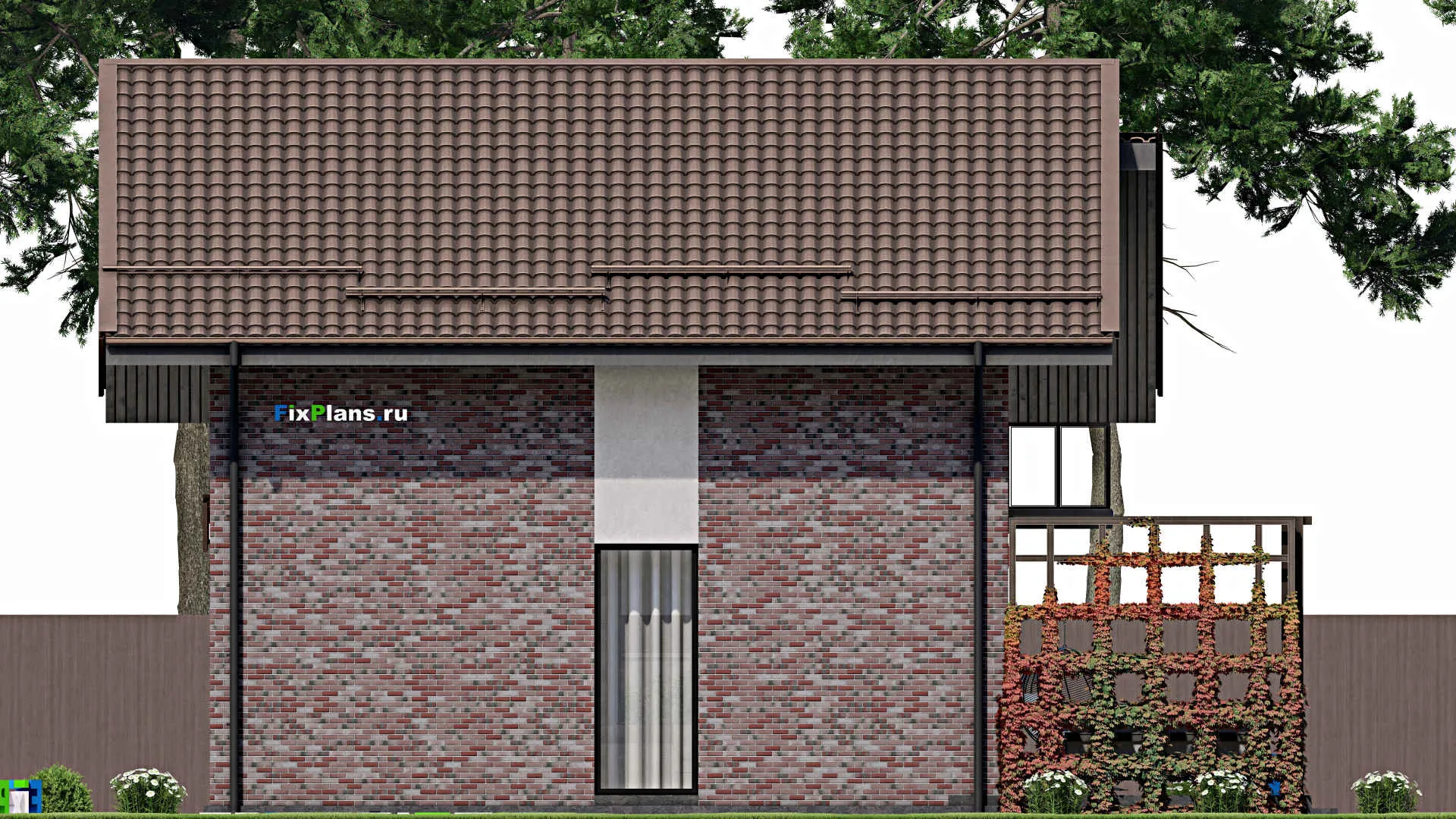 F-2006 - Проект дома с мансардой 10 на 10, площадью 160 м² с террасой, балконом и 3 спальнями