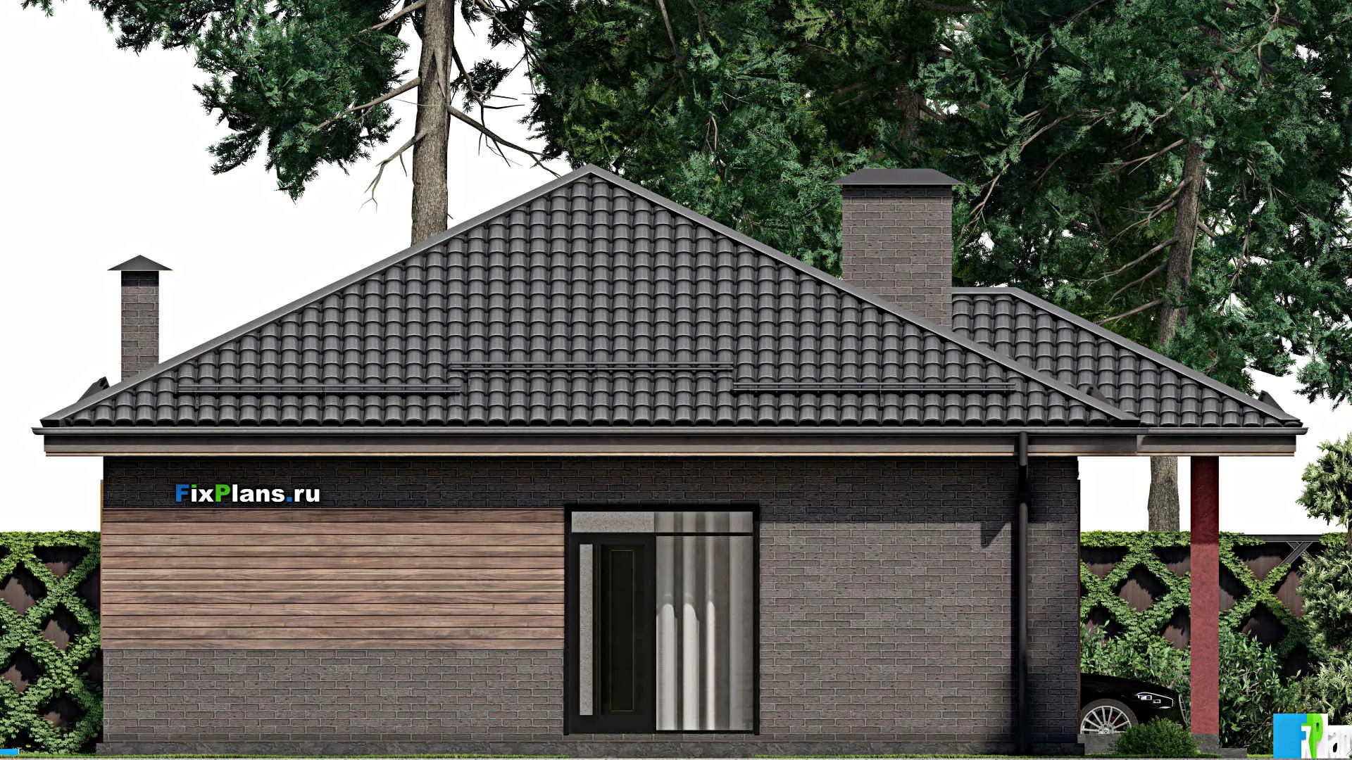 F-3581 - Проект одноэтажного дома 11 на 14, площадью 120 м² с 3 спальнями