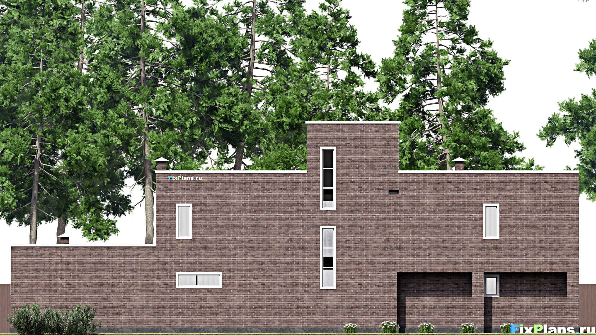 F-13805 - Проект двухэтажного дома 9 на 27, площадью 260 м² с террасой, балконом, баней и 4 спальнями