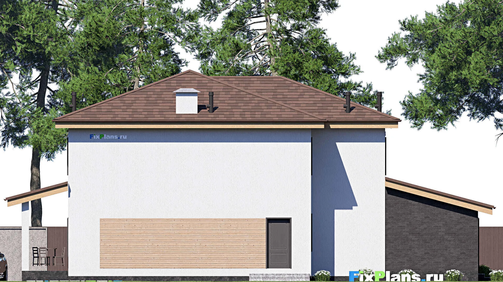 F-19673 - Проект двухэтажного дома 13 на 20, площадью 260 м² с террасой и 3 спальнями