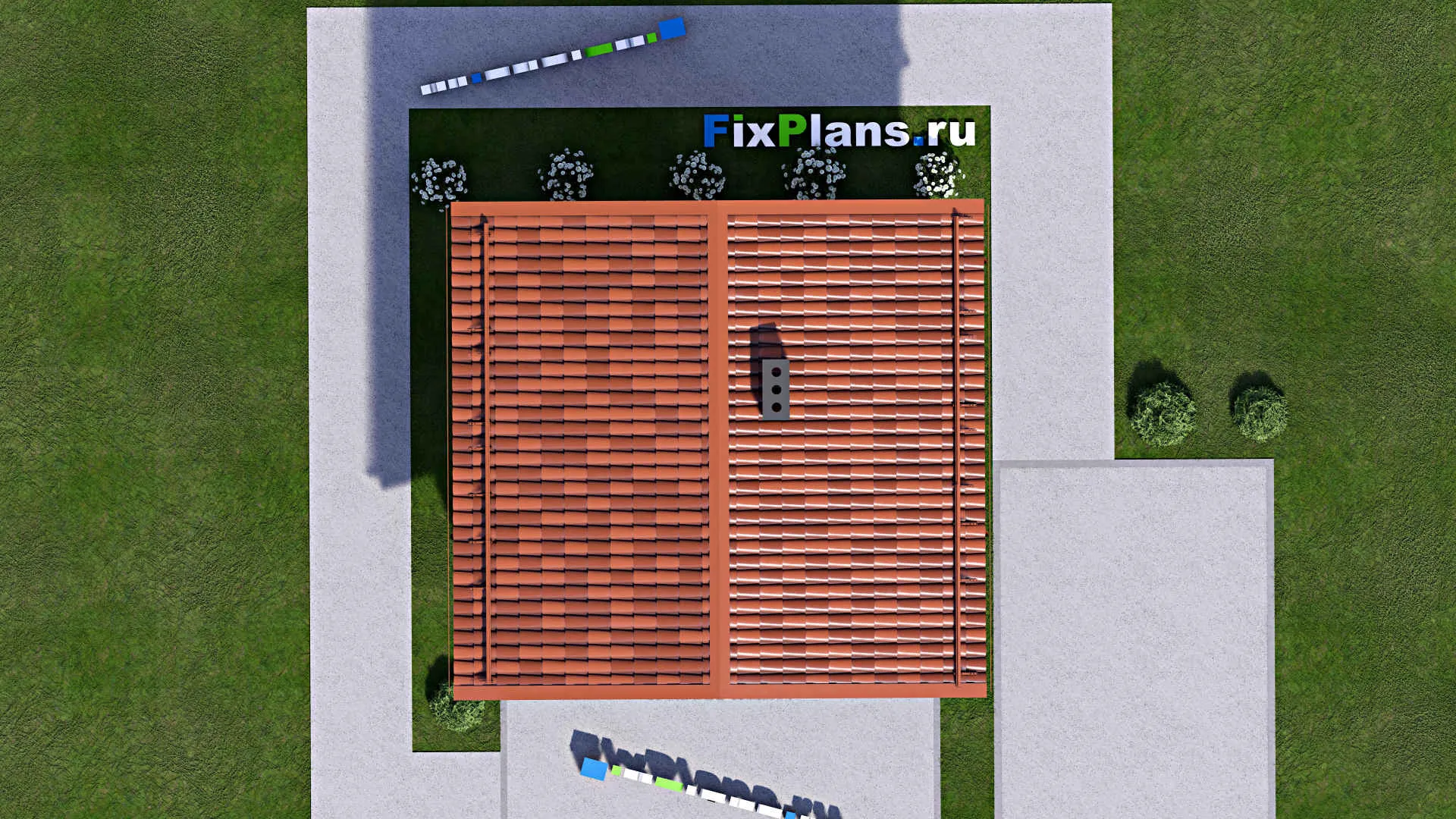 F-15542 - Проект бани 7 на 7, площадью 40 м² с комнатой отдыха