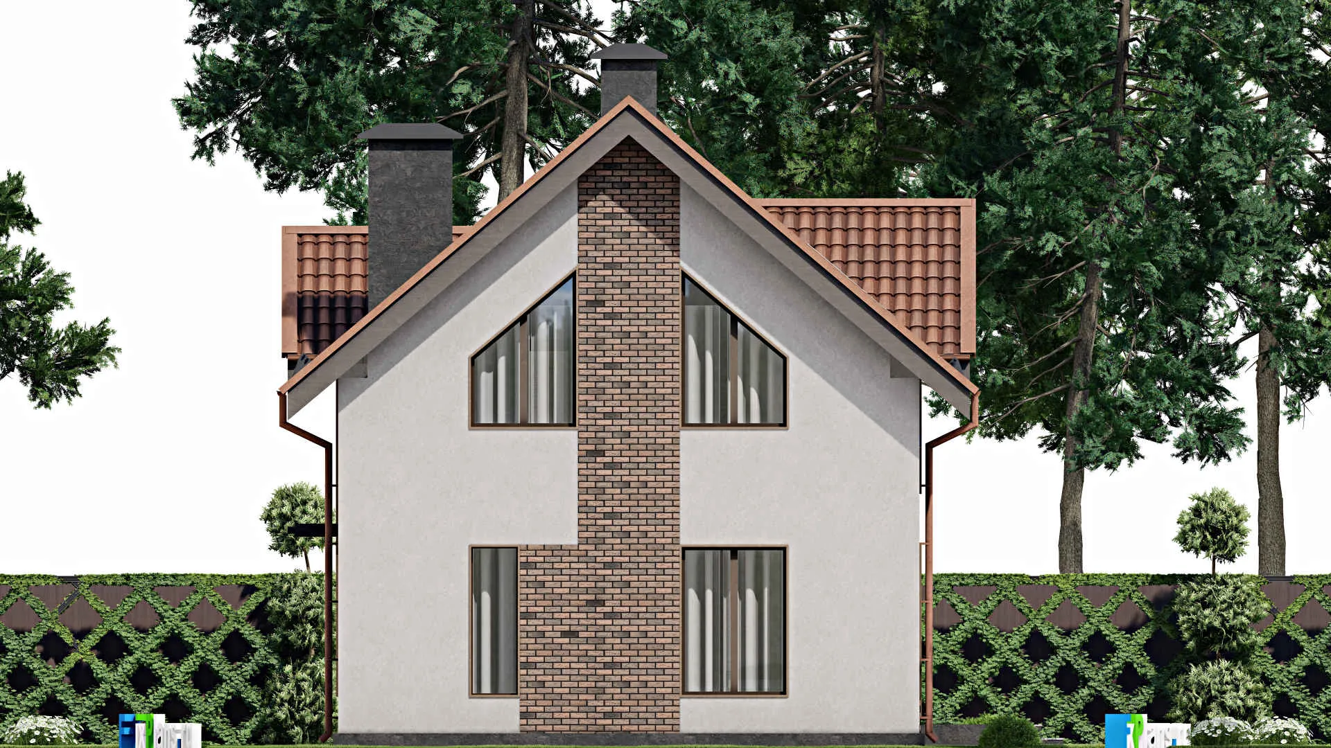 F-5318 - Проект дома с мансардой 10 на 13, площадью 150 м² с 4 спальнями