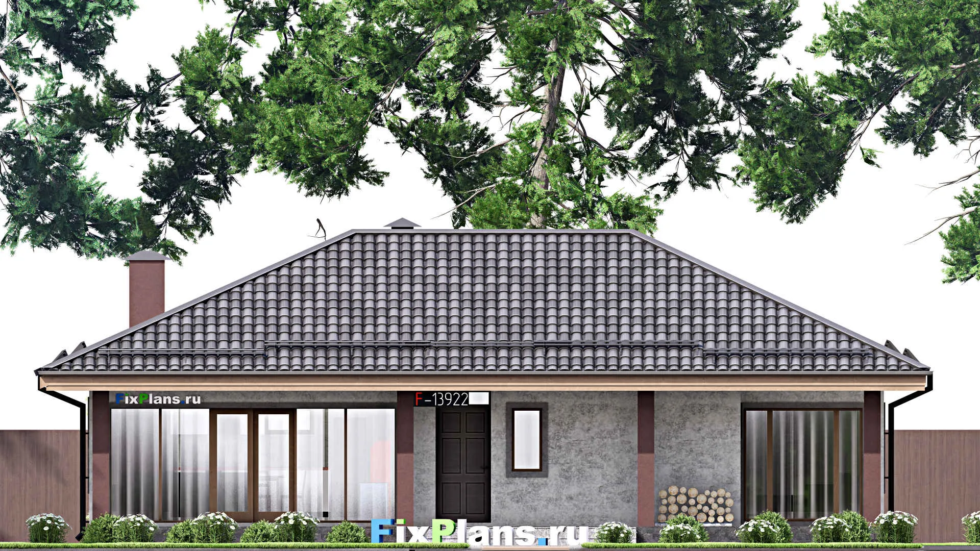 F-13922 - Проект бани 9 на 15, площадью 110 м² с терассой и санузлом