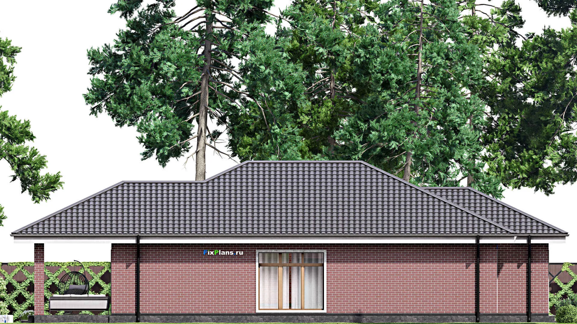 F-13400 - Проект одноэтажного дома 11 на 20, площадью 160 м² с террасой и 3 спальнями