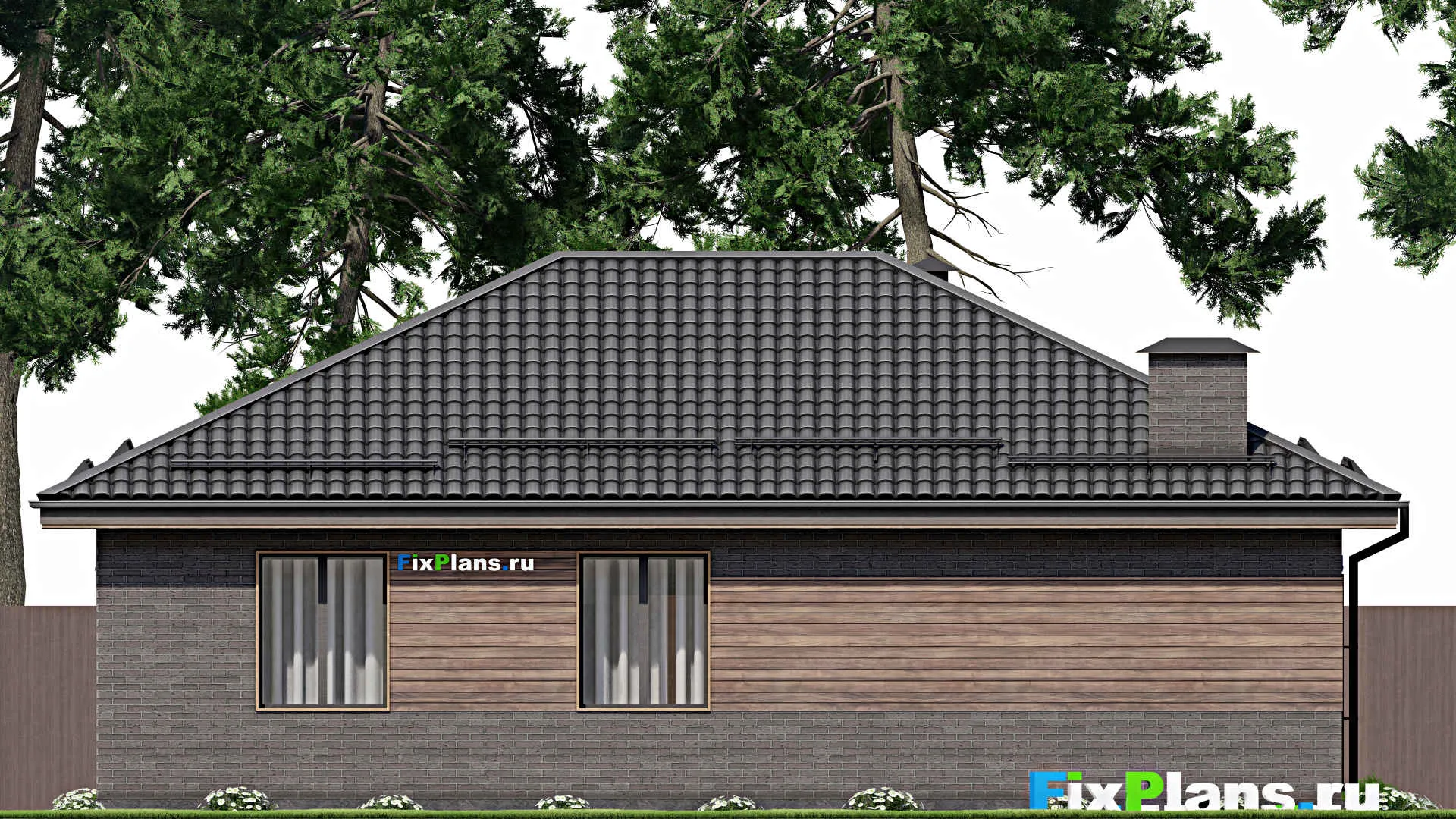 F-3581 - Проект одноэтажного дома 11 на 14, площадью 120 м² с 3 спальнями