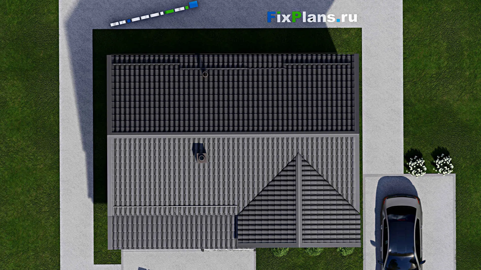 F-12320 - Проект одноэтажного дома 8 на 11, площадью 60 м² с 2 спальнями