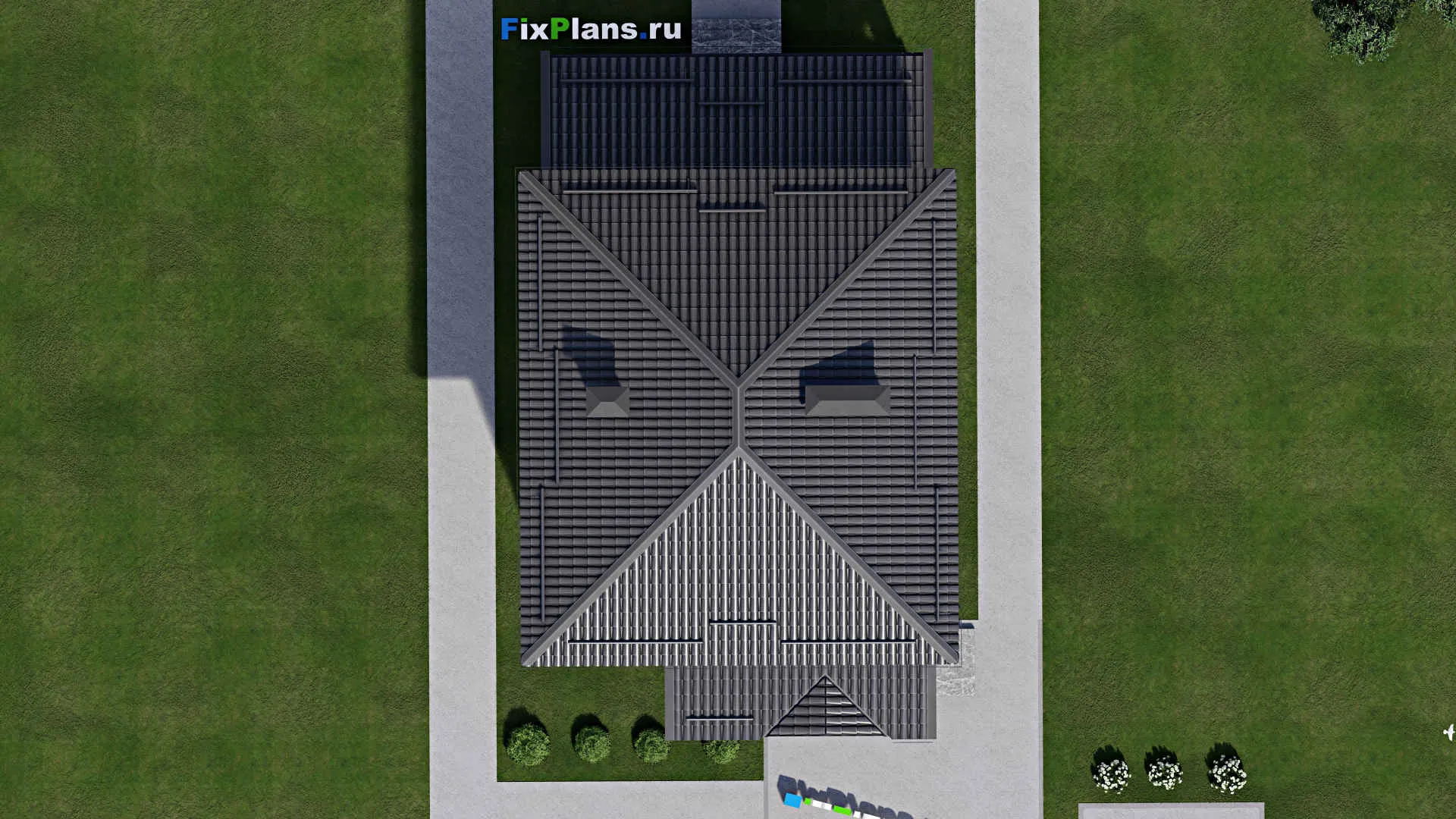 F-5336 - Проект двухэтажного дома 8 на 12, площадью 210 м² с террасой, цокольным этажом и 3 спальнями