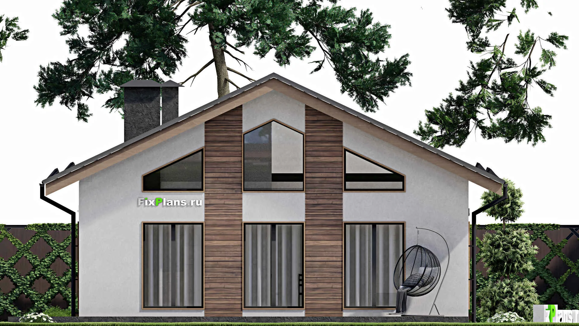 F-6614 - Проект одноэтажного дома 10 на 13, площадью 140 м² с 3 спальнями