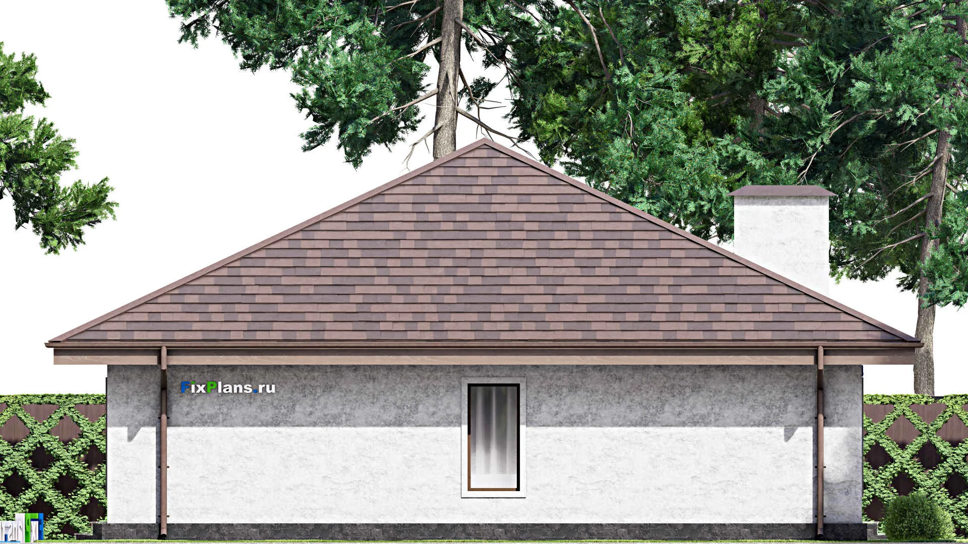 F-13679 - Проект одноэтажного дома 13 на 14, площадью 140 м² с террасой и 3 спальнями