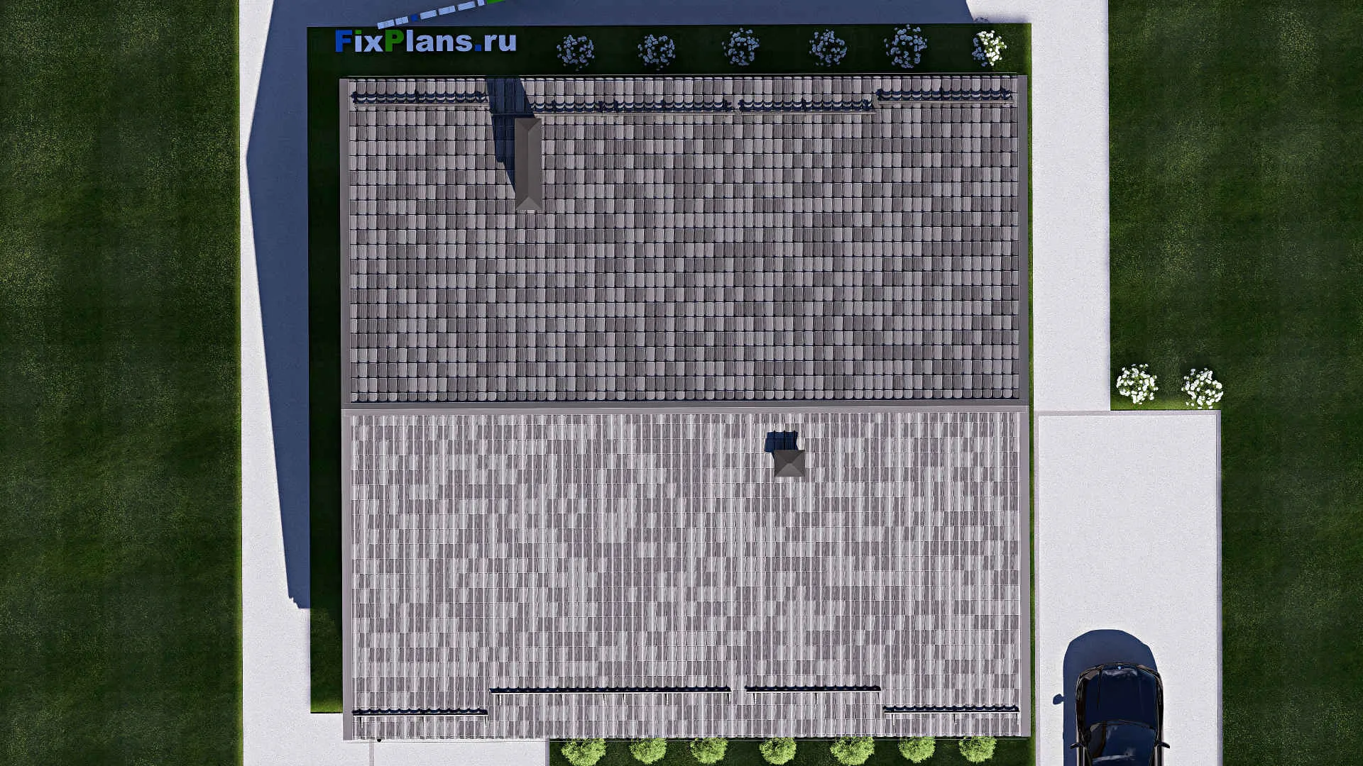 F-17720 - План одноэтажного дома 14 на 15, площадью 150 м² с террасой и 3 спальнями