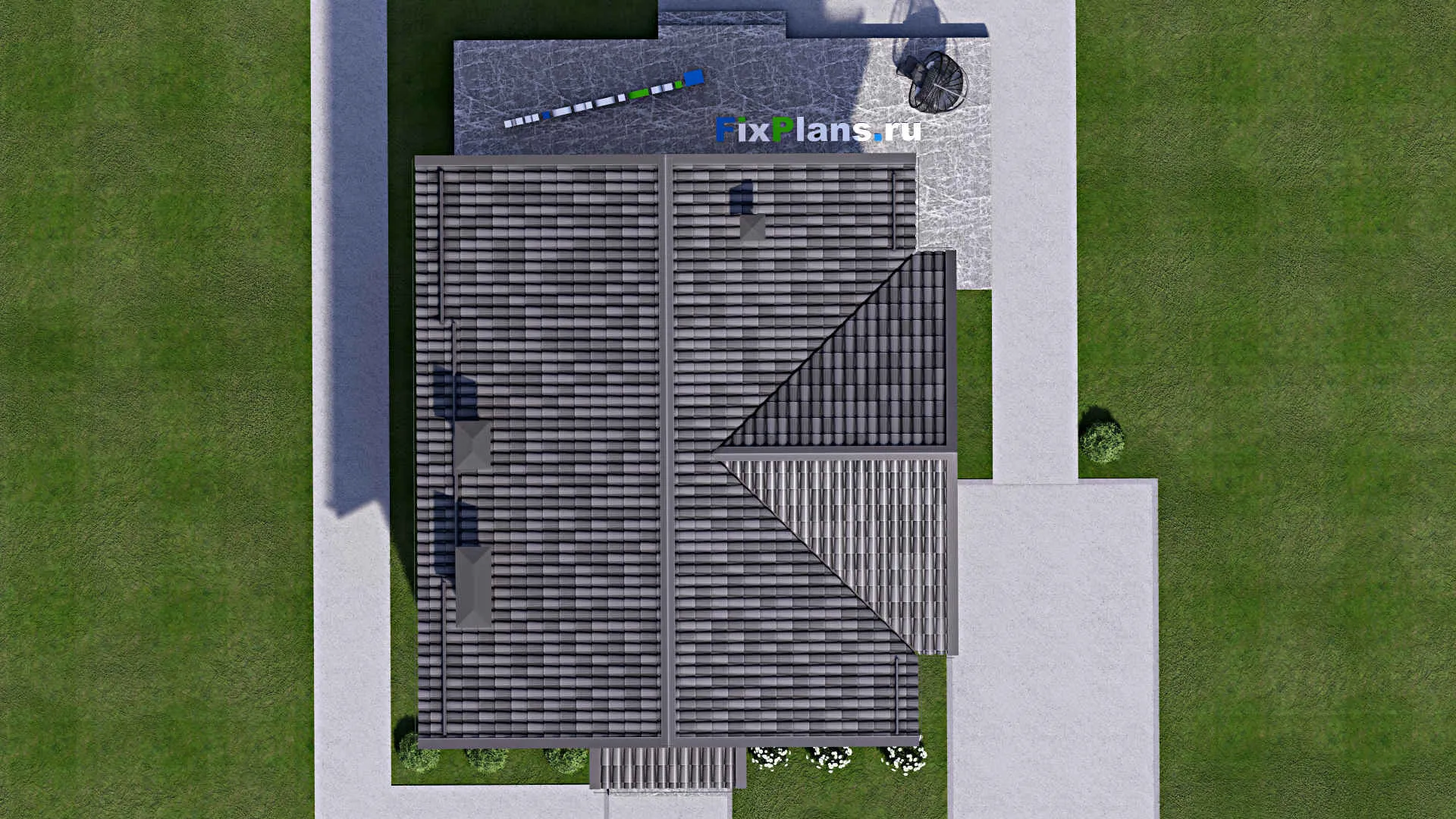 F-12662 - Проект дома с мансардой 11 на 15, площадью 140 м² с террасой и 3 спальнями