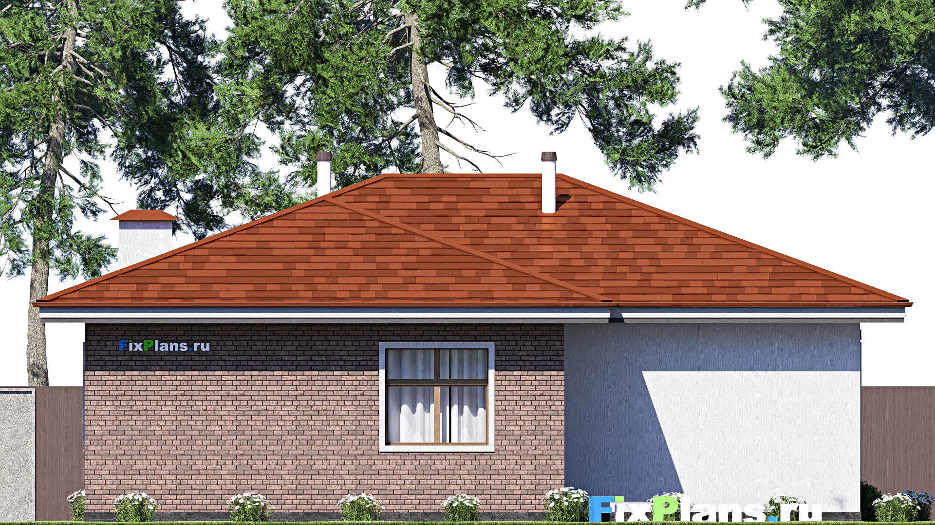 F-17630 - Проект одноэтажного дома 14 на 15, площадью 140 м² с 2 спальнями