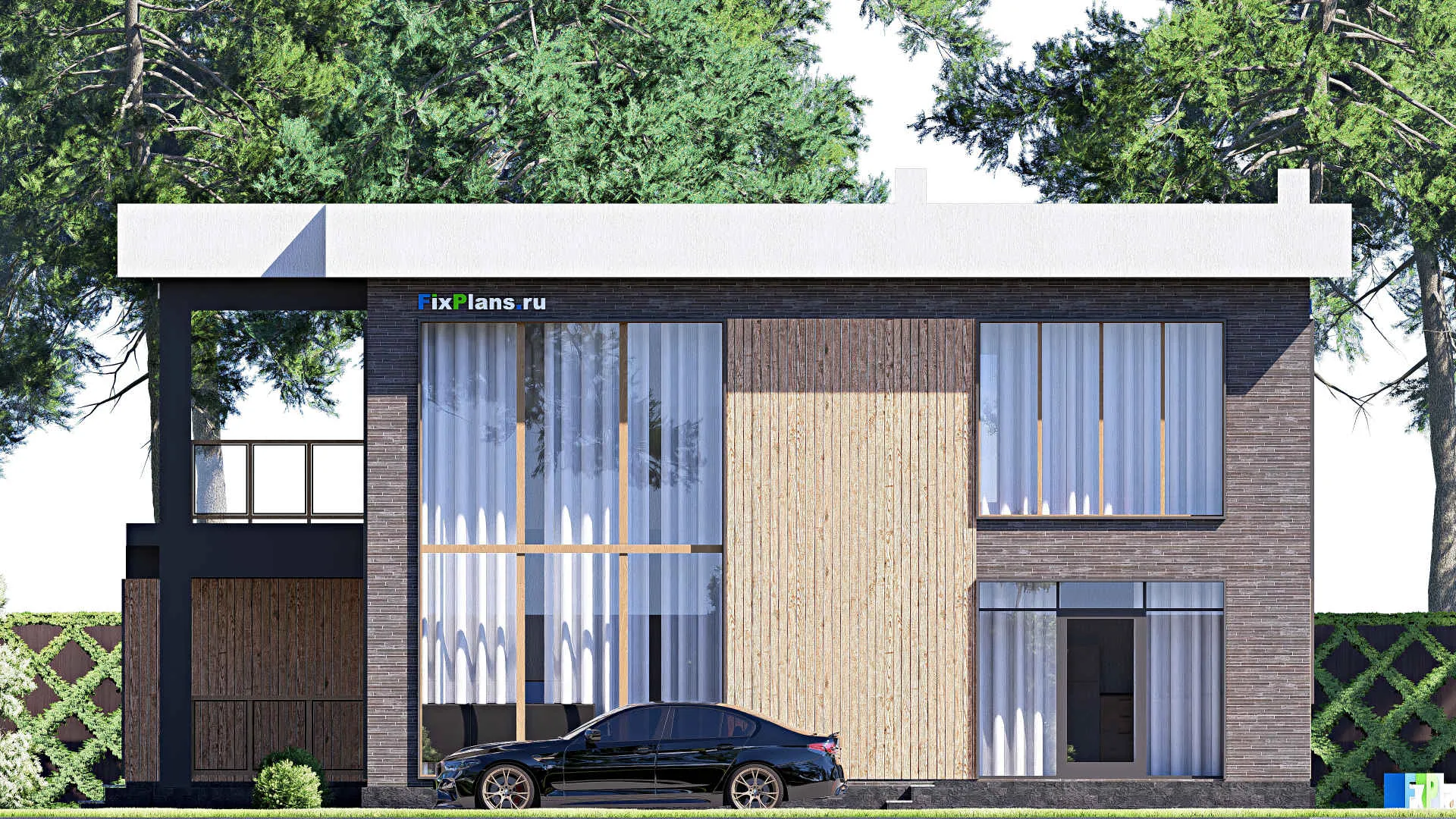 F-20276 - Проект двухэтажного дома 14 на 15, площадью 230 м² с террасой, балконом и 4 спальнями