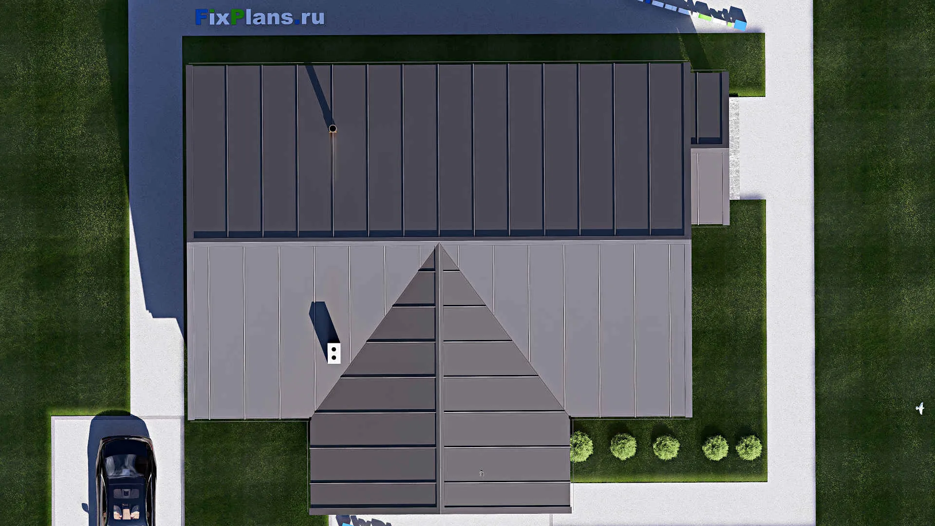 F-18476 - Проект дома с мансардой 13 на 17, площадью 200 м² с террасой и 3 спальнями