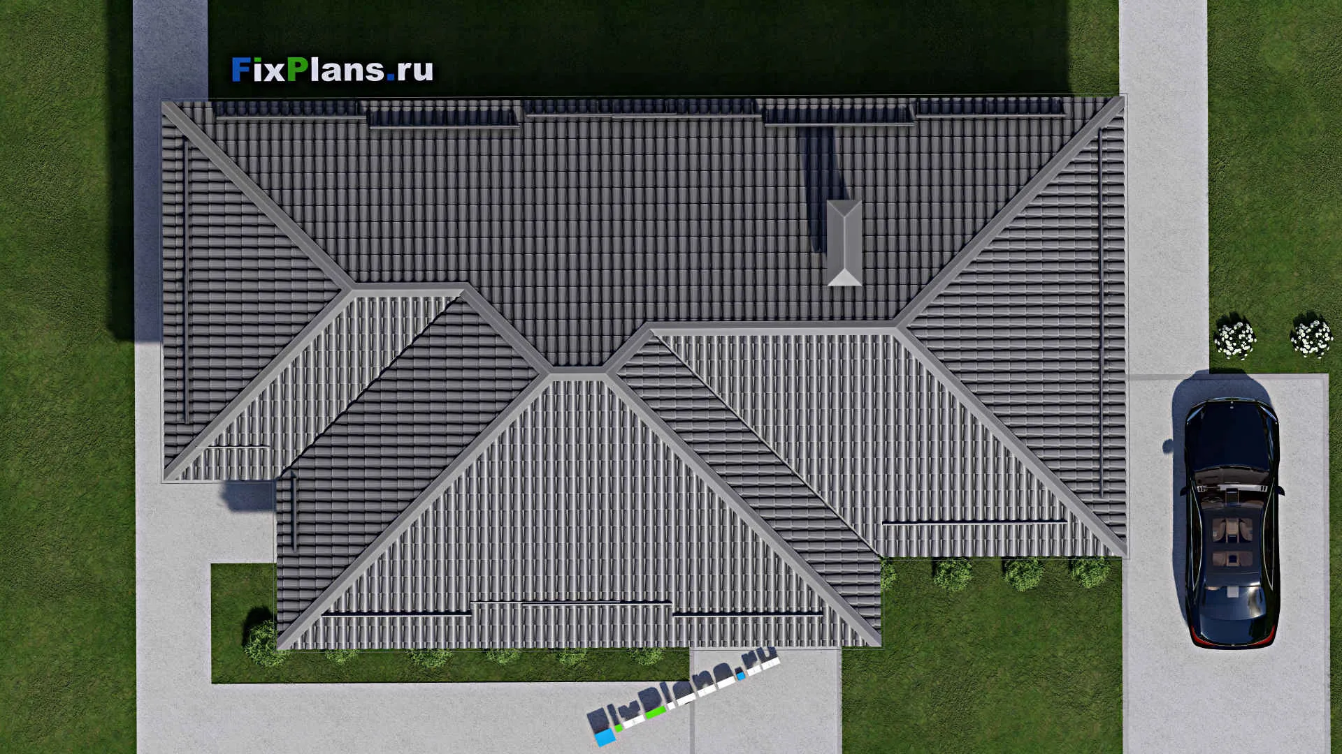 F-10502 - Проект одноэтажного дома 10 на 18, площадью 120 м² с 1 спальнями