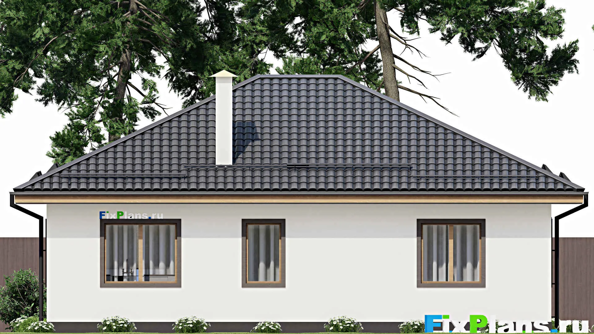 F-4391 - Проект одноэтажного дома 11 на 13, площадью 110 м² с 3 спальнями