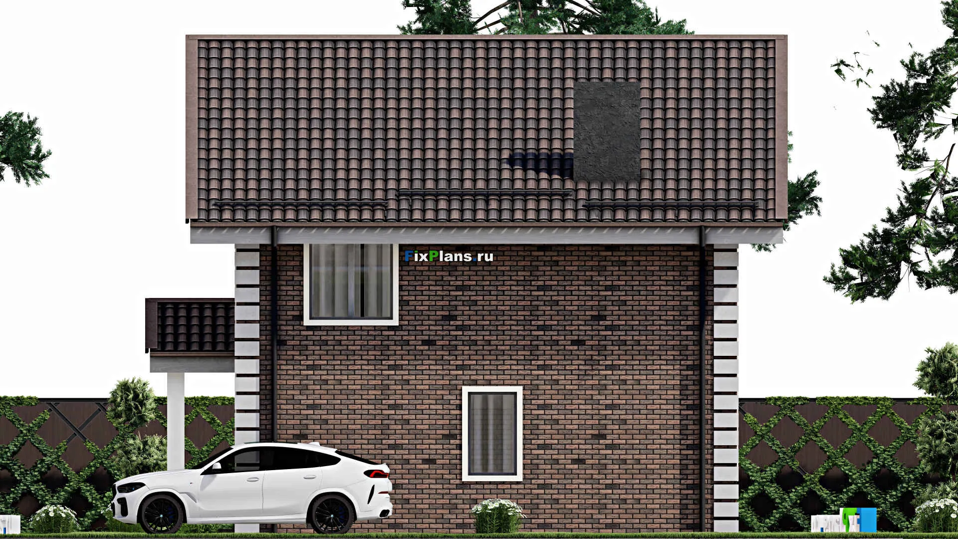 F-5426 - Проект дома с мансардой 9 на 12, площадью 130 м² с 2 спальнями