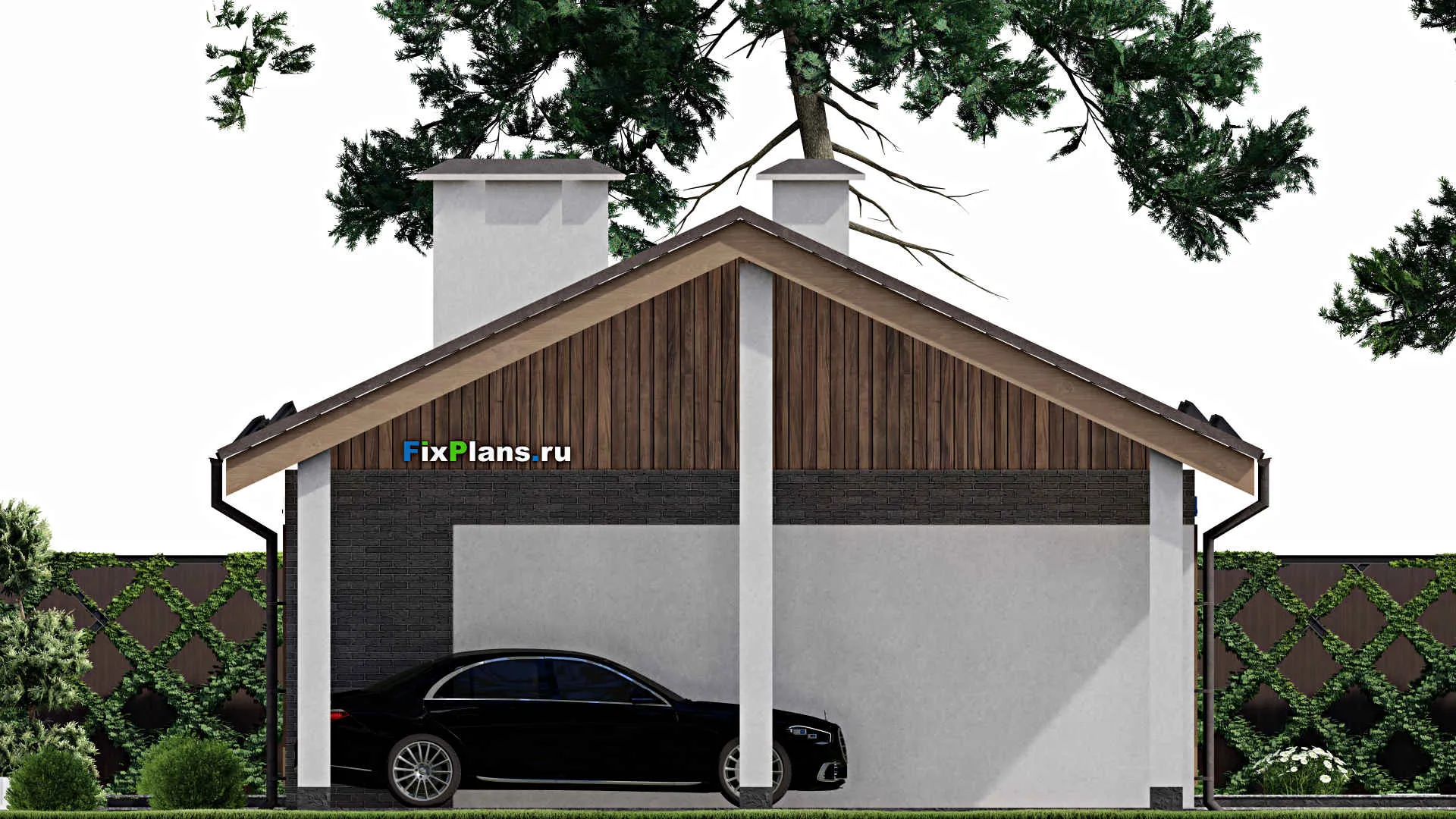 F-6686 - Проект одноэтажного дома 9 на 14, площадью 140 м² с террасой и 2 спальнями