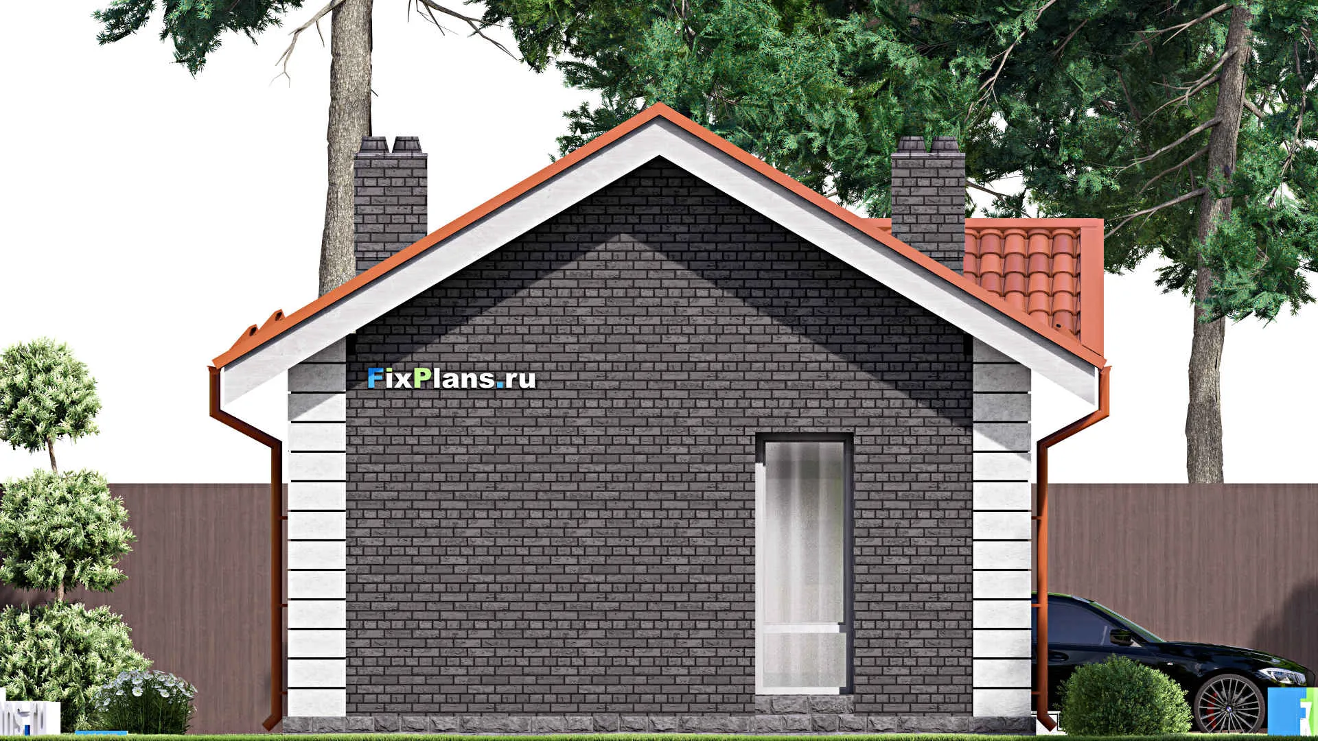 F-15497 - Проект бани 7 на 13, площадью 60 м² с комнатой отдыха, санузлом и спальней