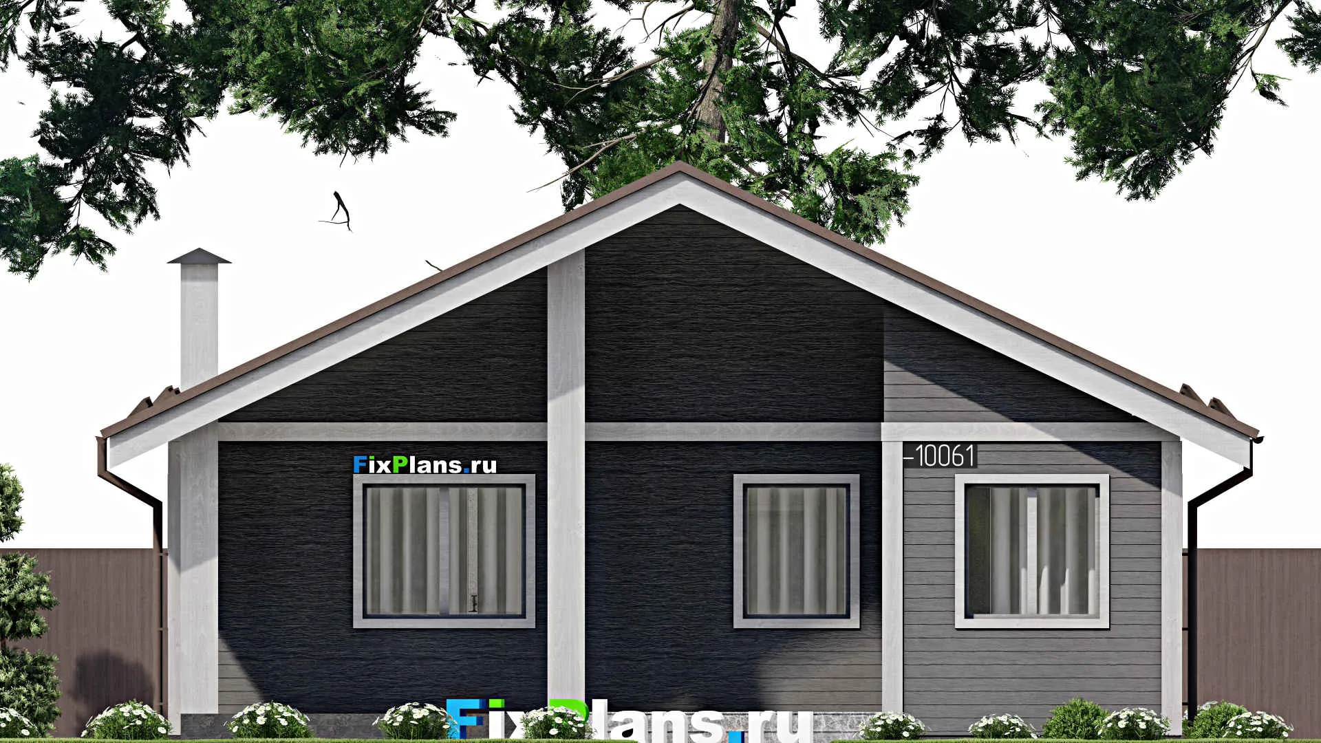 F-10061 - План одноэтажного дома 11 на 16, площадью 130 м² с 3 спальнями